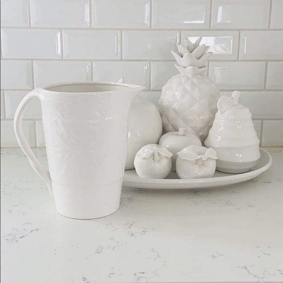 10 Strawberry Street white leaf texture pitcher - Picture 3 of 14